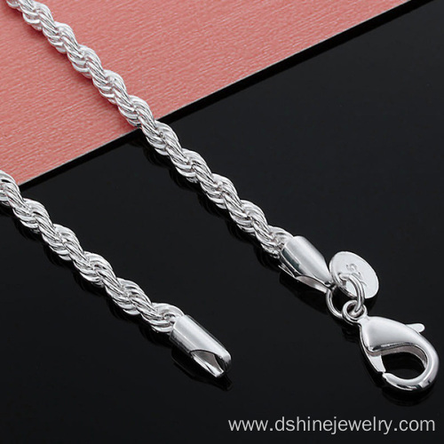 Twisted Stainless Steel Chain Necklace Men Chain Necklace